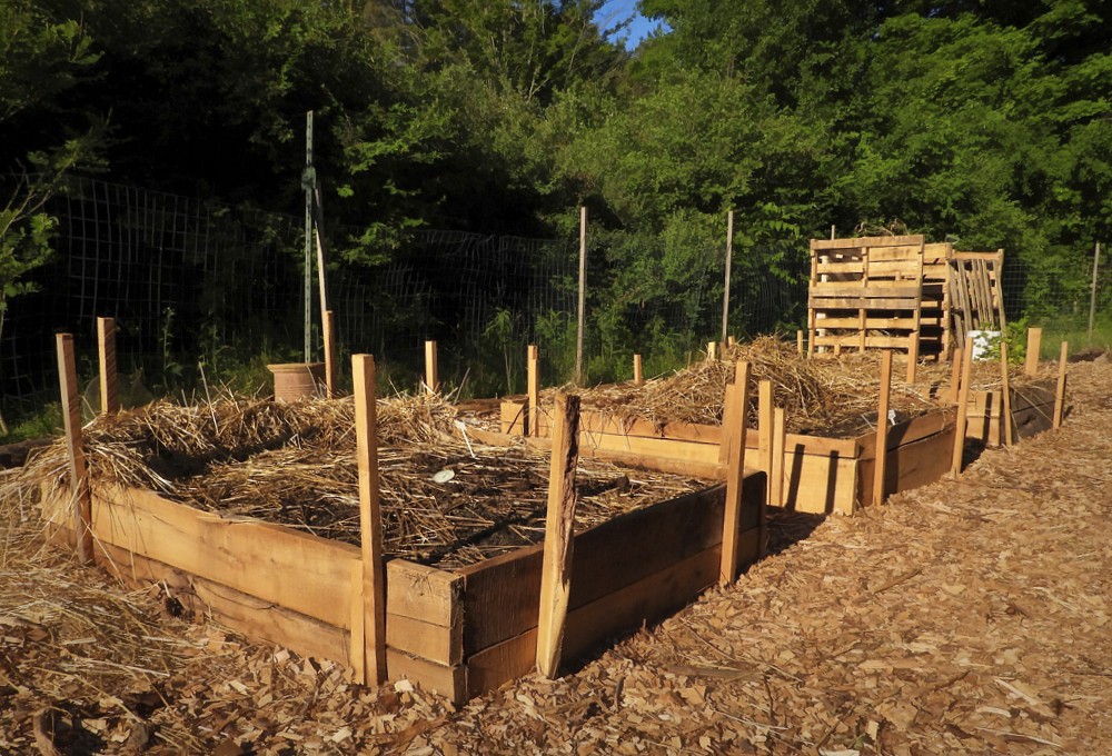 Wooden raised beds