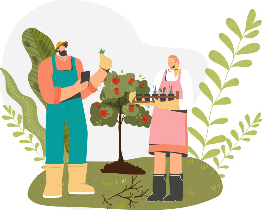 Illustration of gardeners