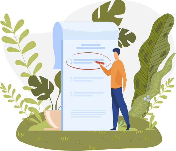 Illustration of man taking notes