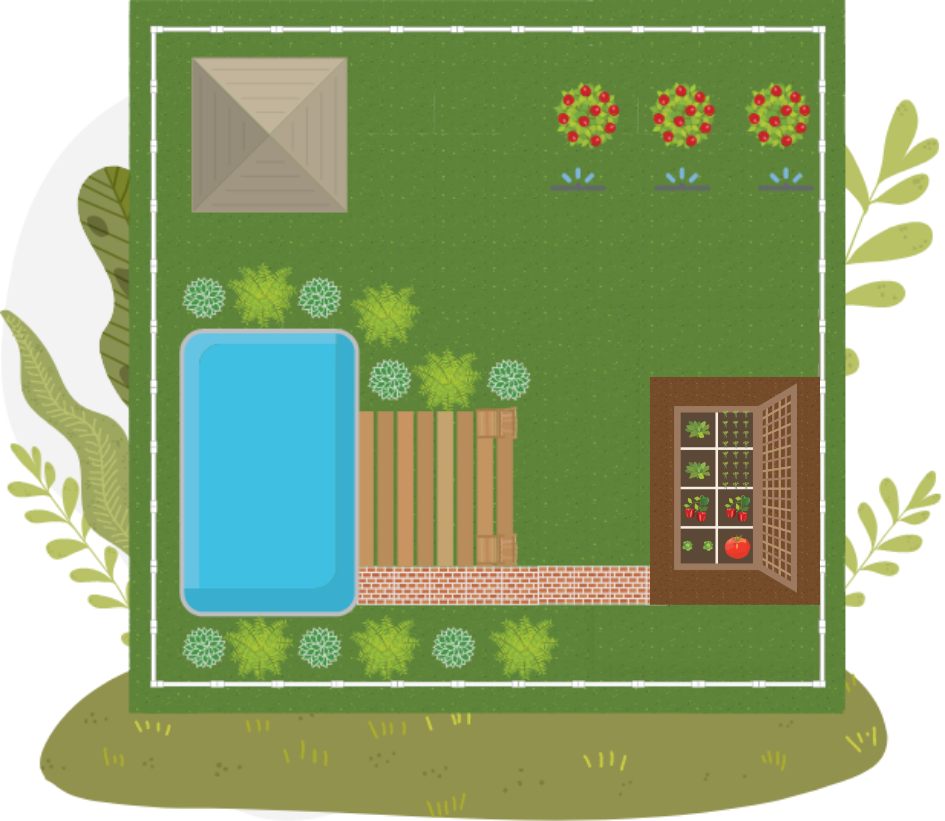 Illustration garden map