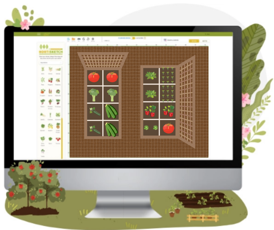 Illustration of desktop screen with Hortisketch